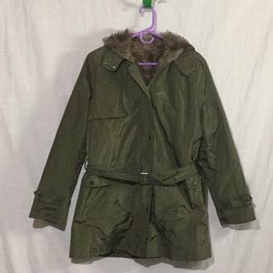 Army Green Removable Fully Lined Jacket w/Hoods